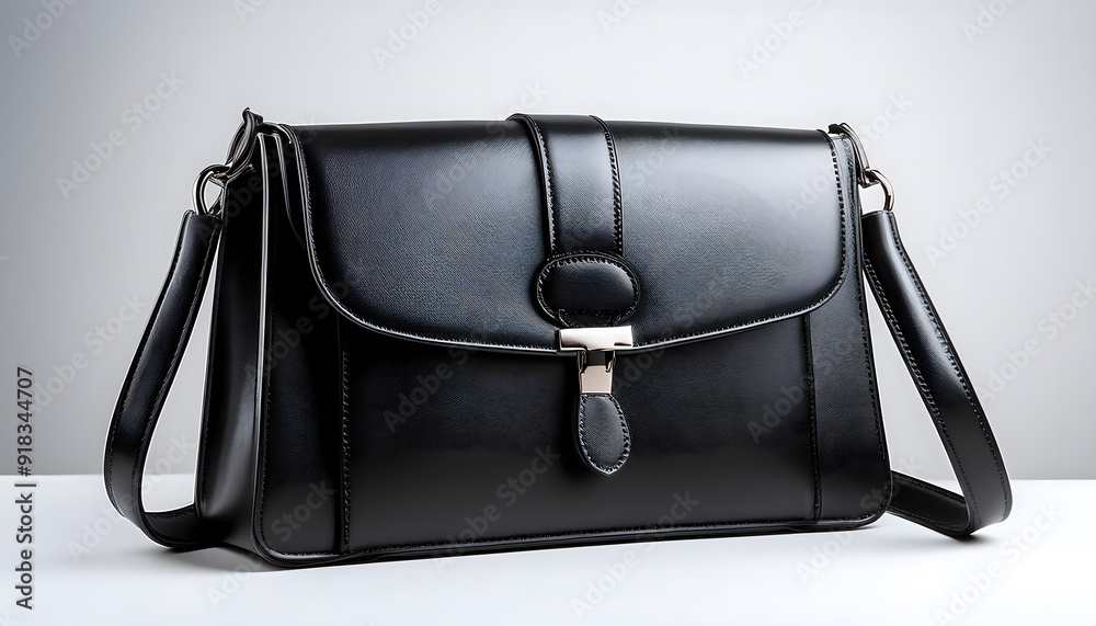 Black Leather Handbag isolated on a white background Black Leather Handbag isolated on a white background
