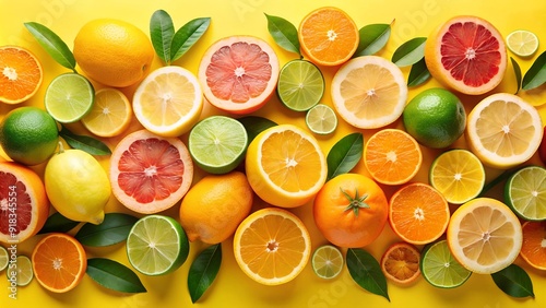 Citrus Collage: A Burst of Sunshine and Flavor  generative AI