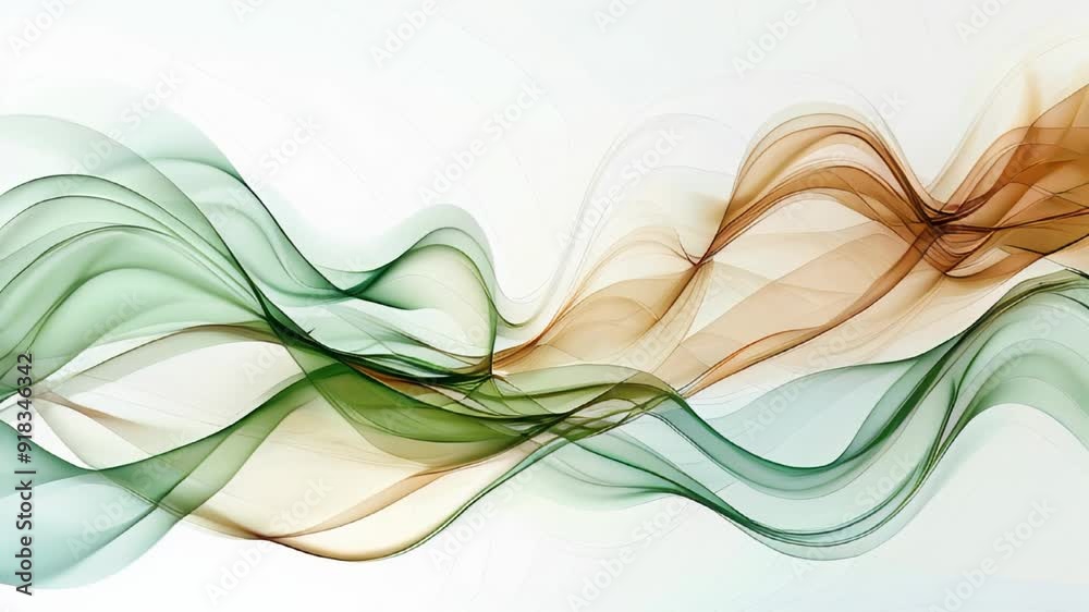 Abstract curves background. Smooth curves with gradients in black green brown colors. Captivating vector illustration. beautiful background for the design