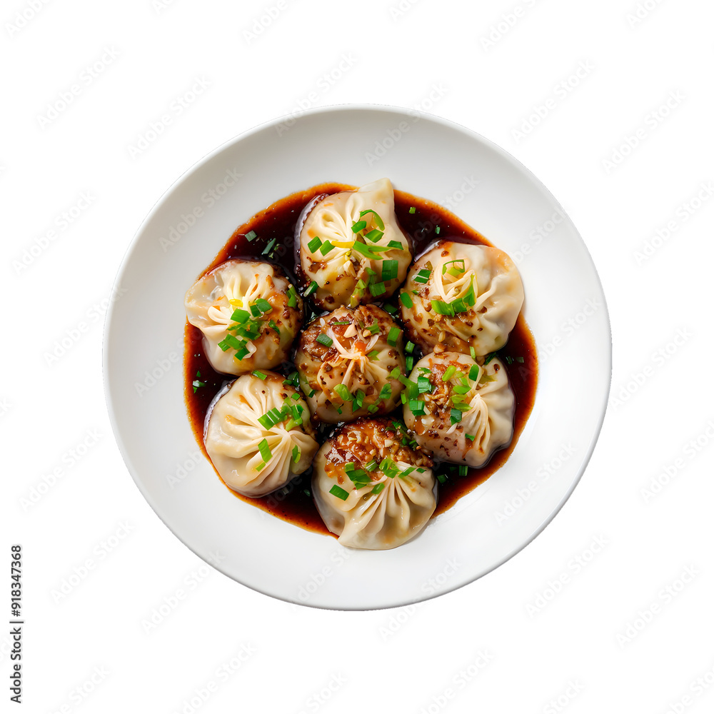 Dumpling on plate isolated transparent background Dumpling on plate isolated transparent background