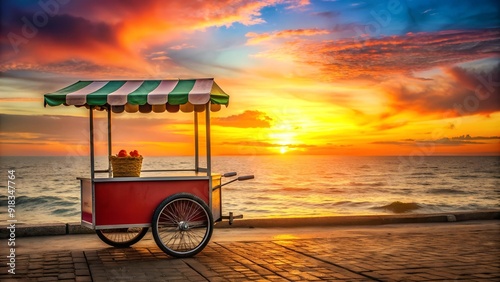 Sunset Hues on a Brazilian Dindin Goumert Cart  Generative AI