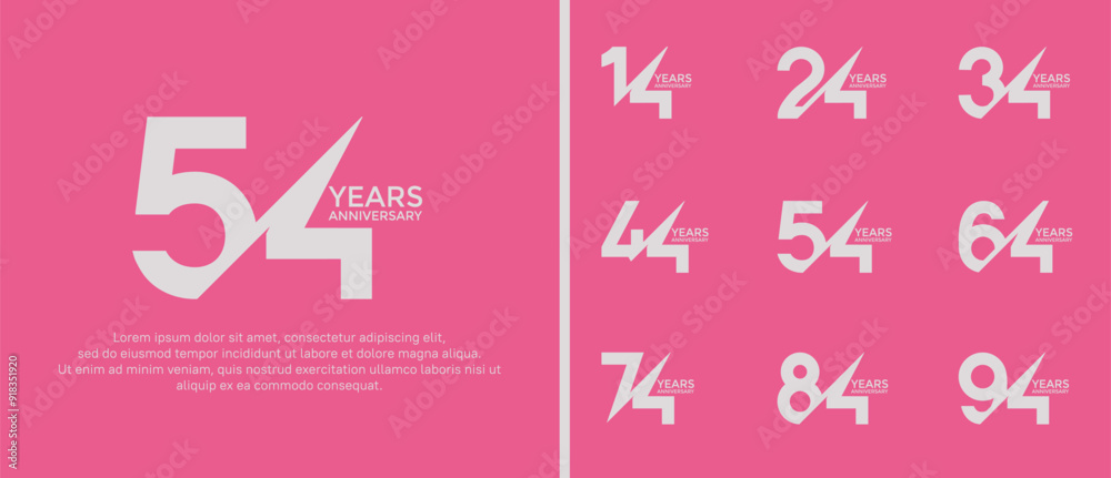 anniversary logo style set, white color with slash can be use for celebration moment anniversary logo style set, white color with slash can be use for celebration moment