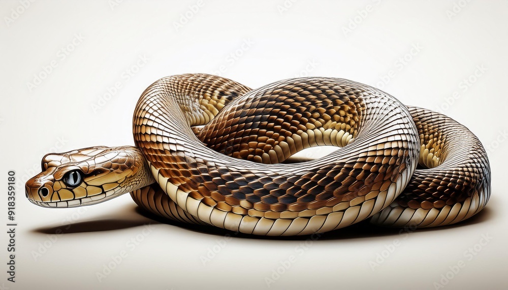 Snake crawling on white background Snake crawling on white background