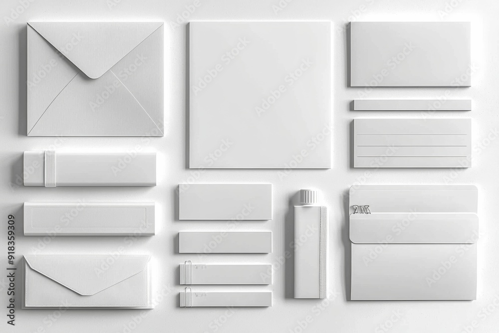 Realistic blank stationery set mockup isolated created with generative ai Realistic blank stationery set mockup isolated created with generative ai
