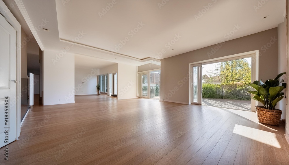 Obraz premium Spacious house with empty rooms