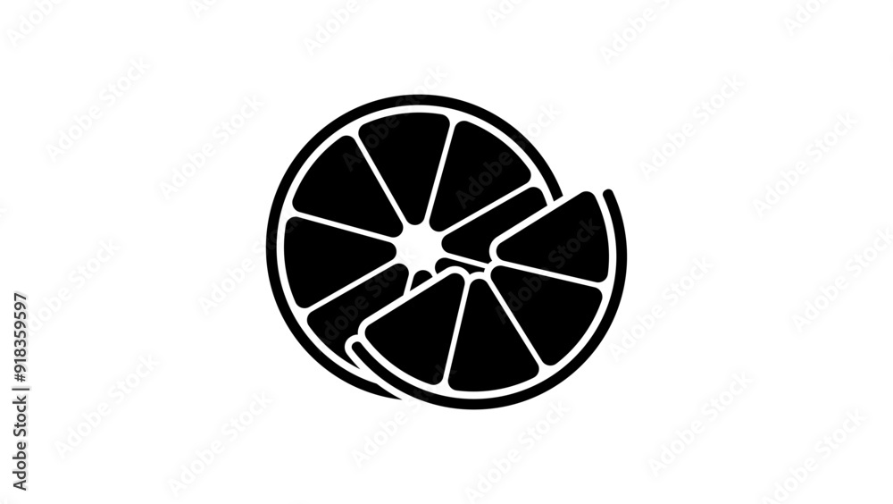 cut lemon, black isolated silhouette cut lemon, black isolated silhouette
