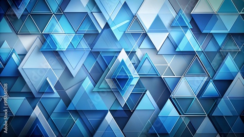 Abstract Symphony of Blues: A Tapestry of Triangles  AI Generated