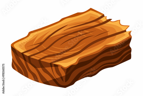 A Single Piece of Rough Cut Wood with Visible Grain