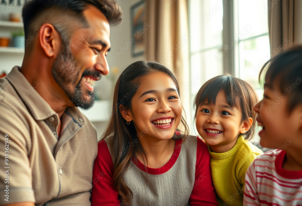 Joyful Family with Detailed Home Environment Joyful Family with Detailed Home Environment
