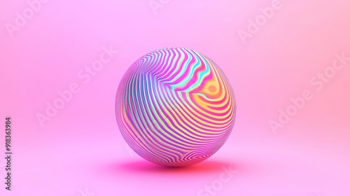 Vibrant 3D Sphere with Hypnotic Swirling Patterns