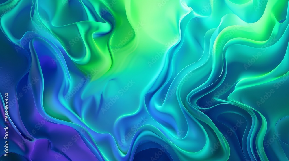 Obraz premium Green and blue