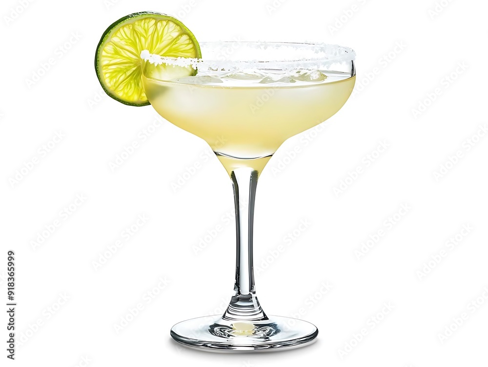 Margarita Cocktail with Lime Wedge and Salt Rim - Photo Margarita Cocktail with Lime Wedge and Salt Rim - Photo