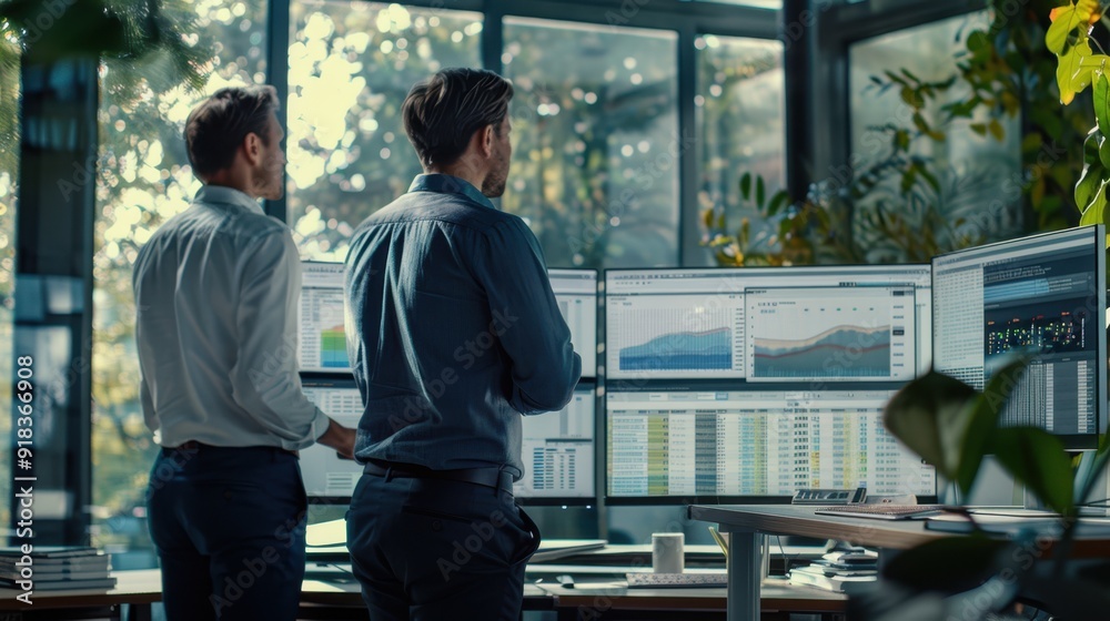 Professionals Analyzing Data Screens Professionals Analyzing Data Screens