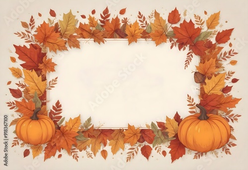 Watercolor Thanksgiving design with space for text	