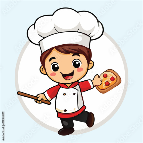 Cute little chef vector