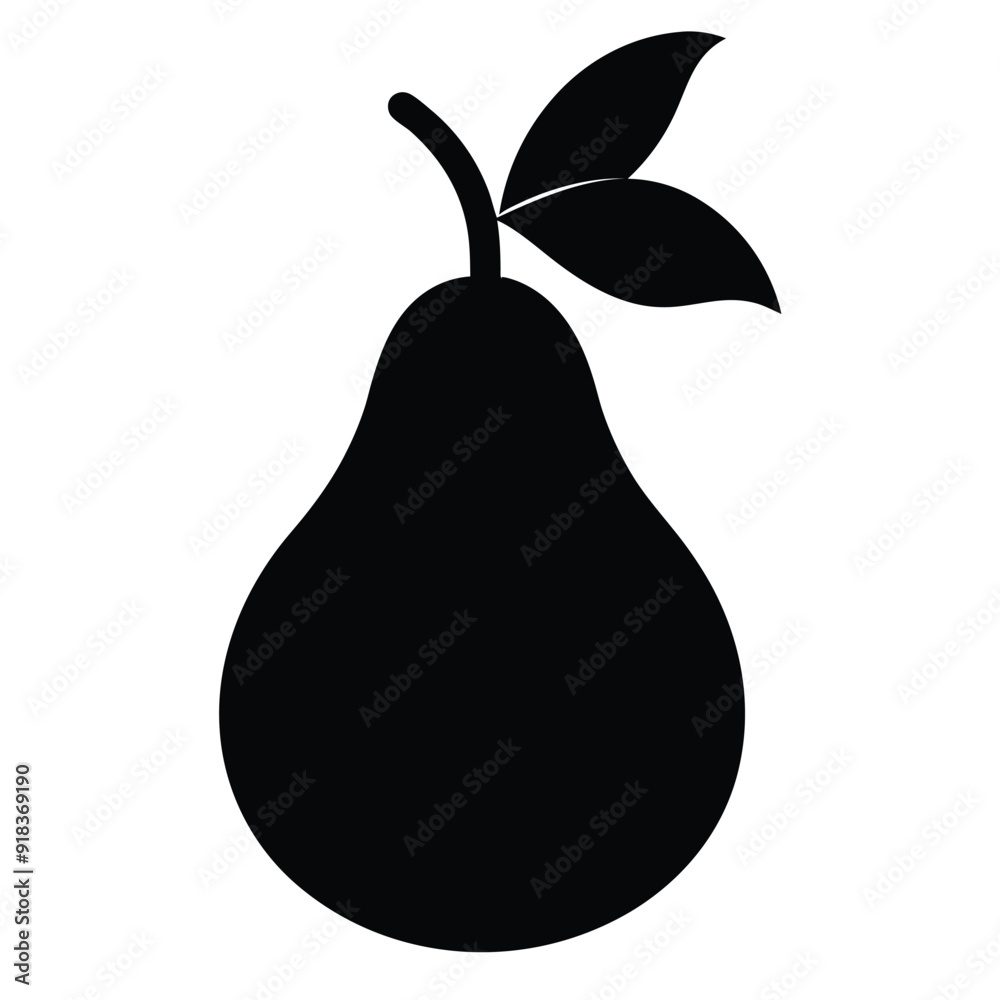 Simple Pear Fruit Vector Illustration on White Background Simple Pear Fruit Vector Illustration on White Background