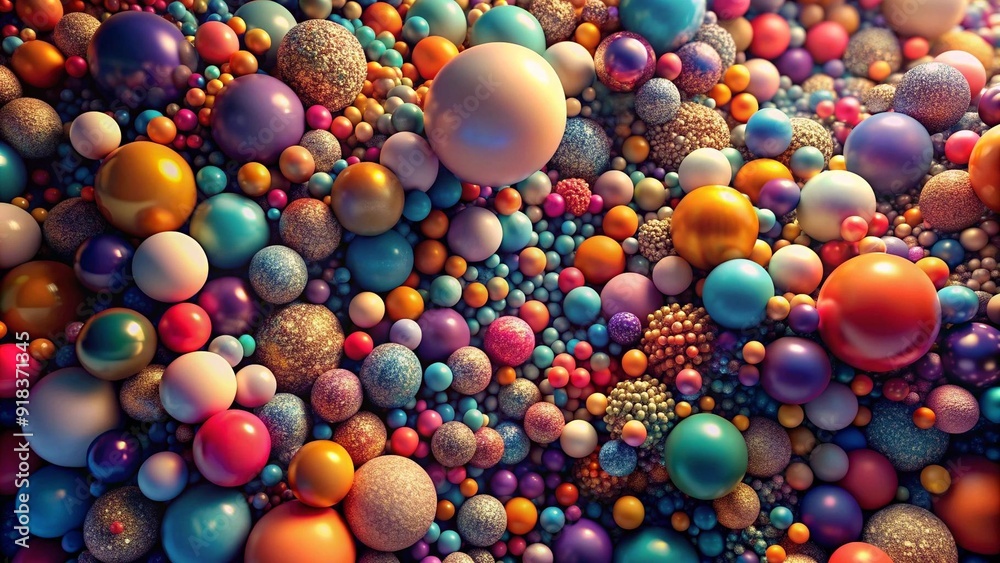 A mesmerizing display of colorful spheres, each a unique shade, arranged in a captivating pattern against a pristine white generative AI A mesmerizing display of colorful spheres, each a unique shade, arranged in a captivating pattern against a pristine white generative AI
