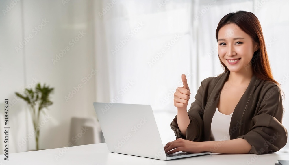 ノートパソコンを使っている若いアジア人の女性がいいねをしてる。(A young Asian woman using a laptop gives a thumbs up.)
ノートパソコンを使っている若いアジア人の女性がいいねをしてる。(A young Asian woman using a laptop gives a thumbs up.)