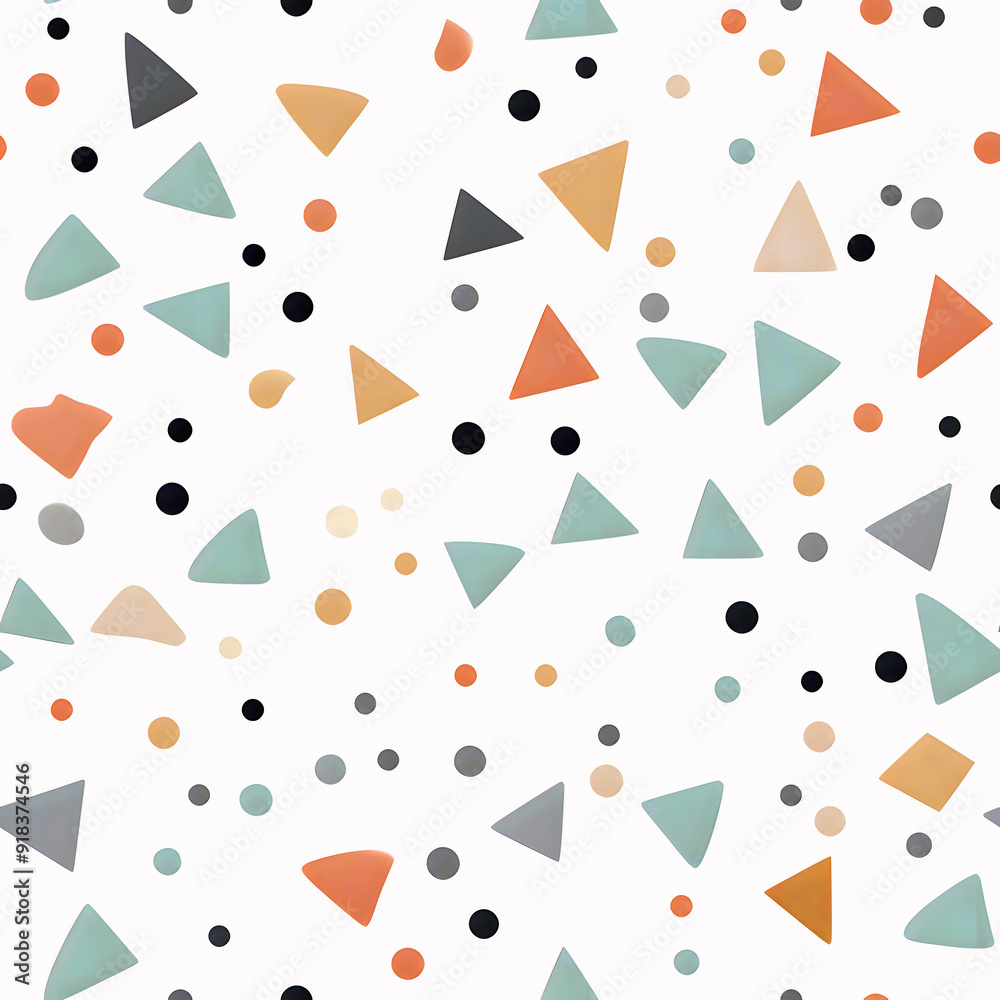 Seamless Minimalist Soft Pastel Vibrant Geometric Triangle Shape With Dots Pattern Background. Print for Textile, Packaging, Banner, Decor, Wrap, Fashion, Accessories, Web, and Social Seamless Minimalist Soft Pastel Vibrant Geometric Triangle Shape With Dots Pattern Background. Print for Textile, Packaging, Banner, Decor, Wrap, Fashion, Accessories, Web, and Social