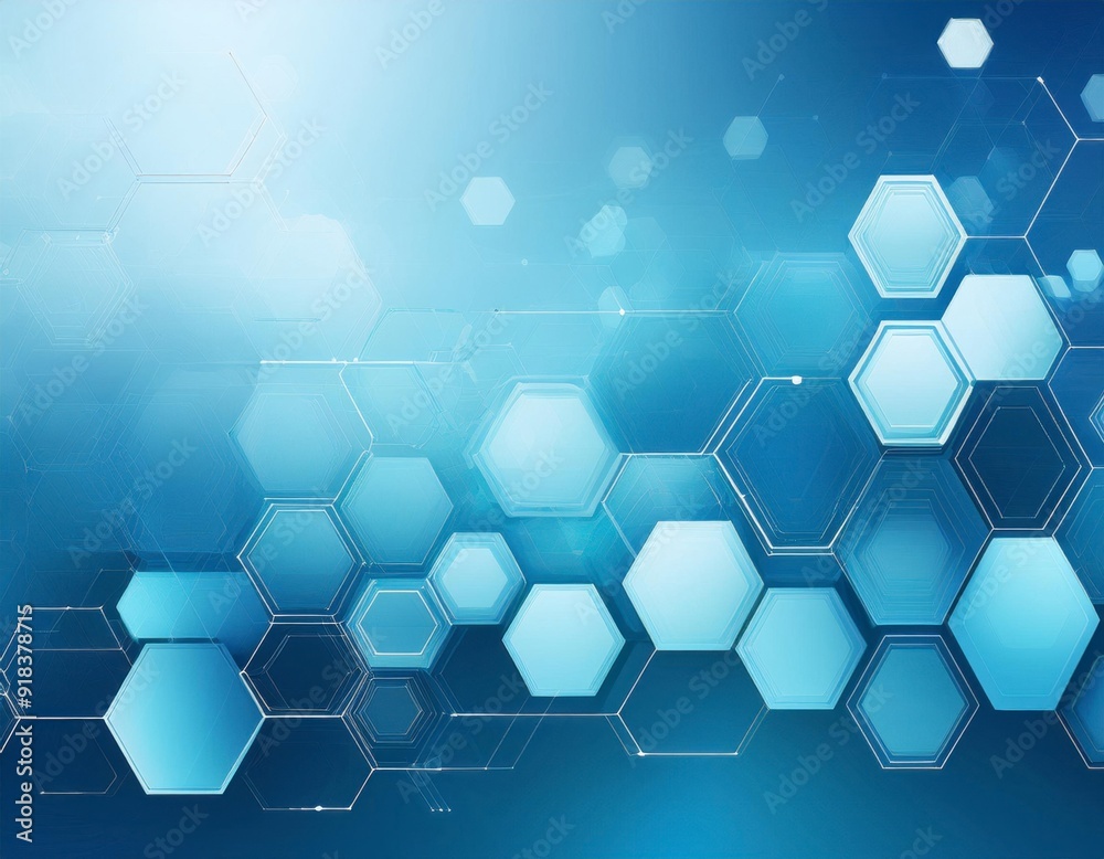Firefly Abstract light blue background with hexagon shapes for a medical technology presentation. Generated image Firefly Abstract light blue background with hexagon shapes for a medical technology presentation. Generated image