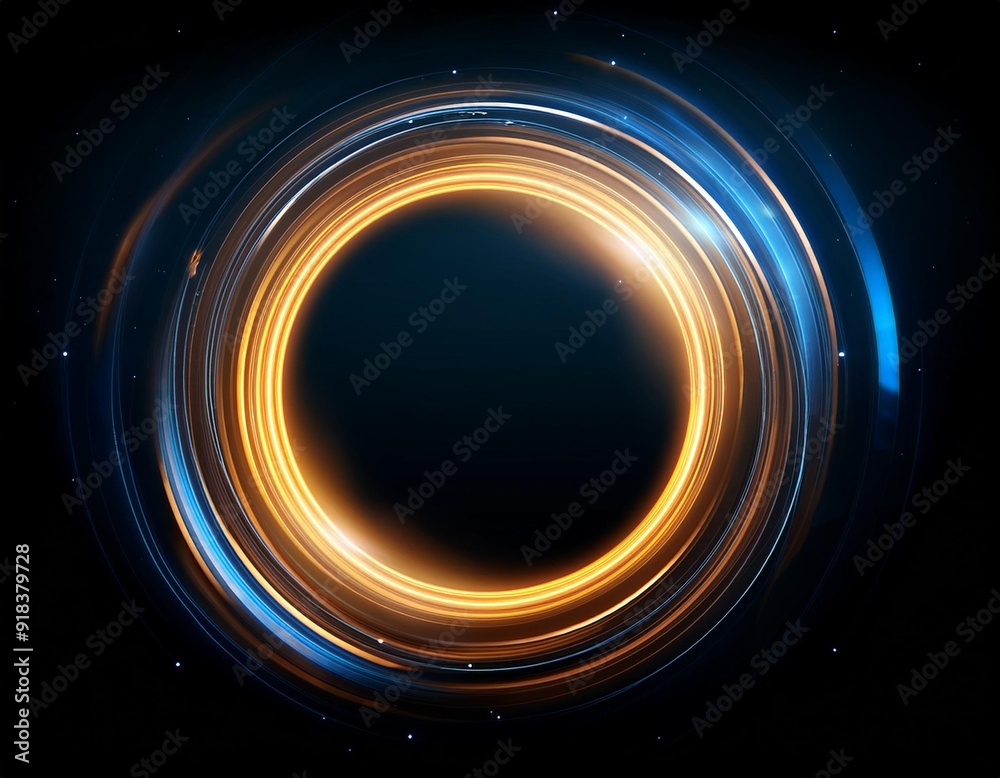 Abstract Glowing Circle, Elegant Illuminated Light ring. Vector Illustration