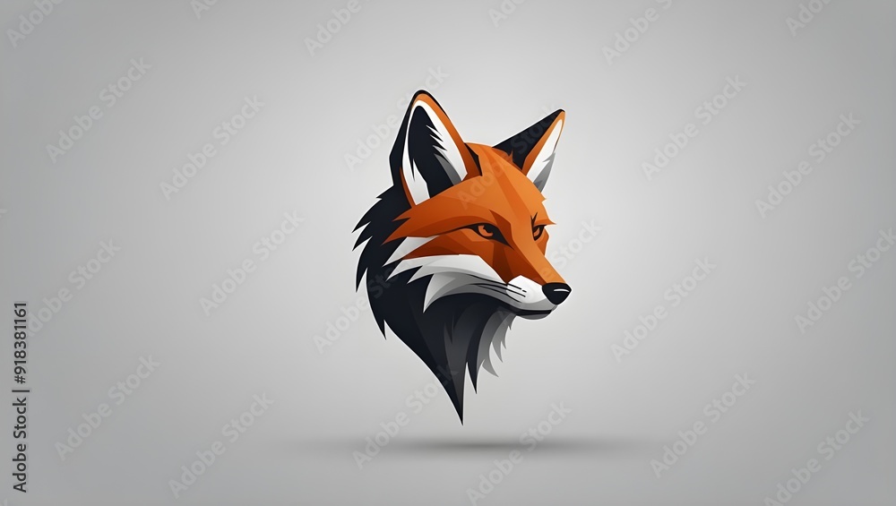 A minimalist logo featuring a sleek and stylized Fox A minimalist logo featuring a sleek and stylized Fox