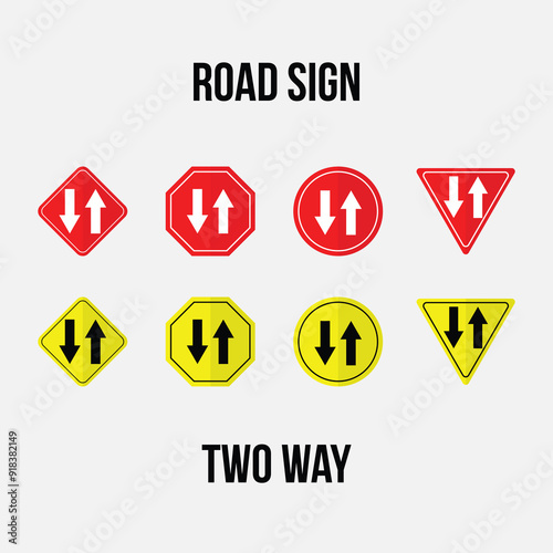 two way road sign vector collection.eps