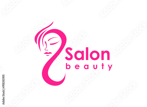 Beautiful woman logo design face