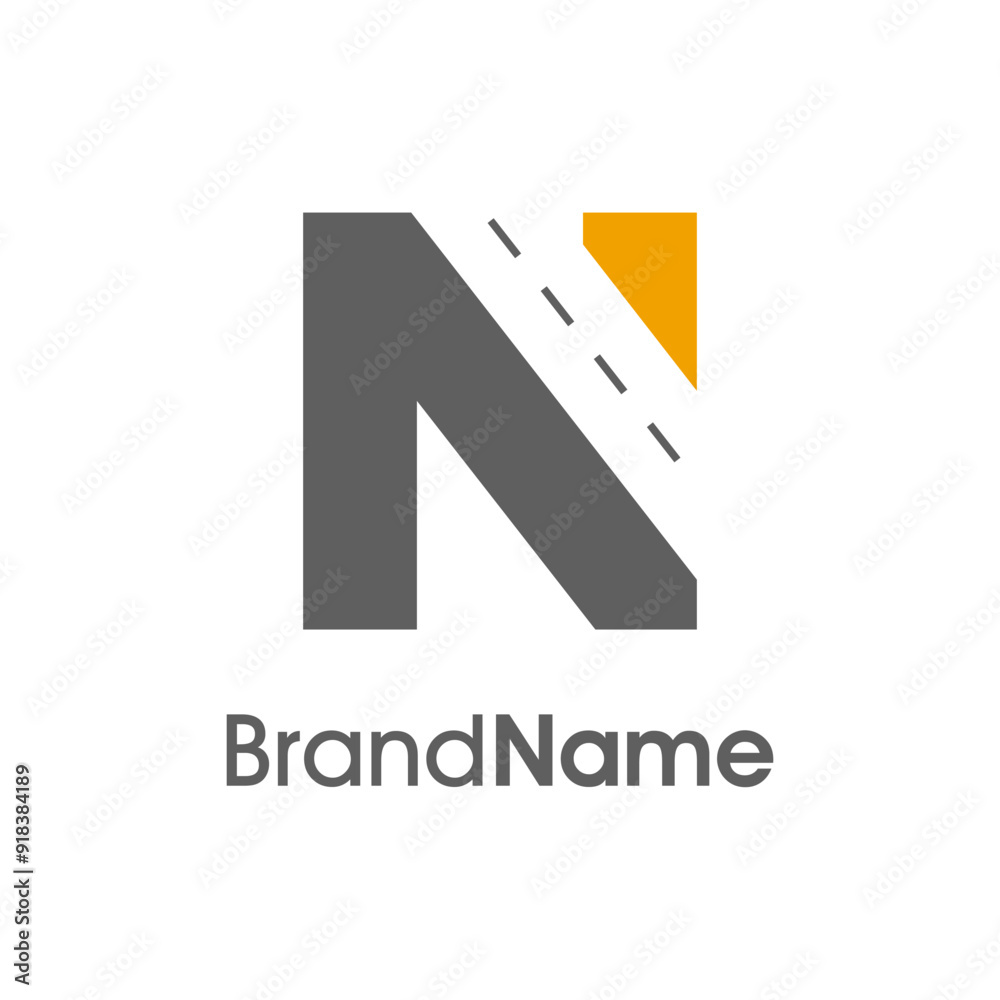 Fototapeta premium Simple Initial N Way Logo