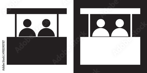 Promo stand icon. Sales booth icon.  vector illustration. Eps 10.