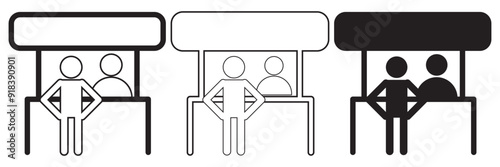 Promo stand icon. Sales booth icon.  vector illustration. Eps 10.