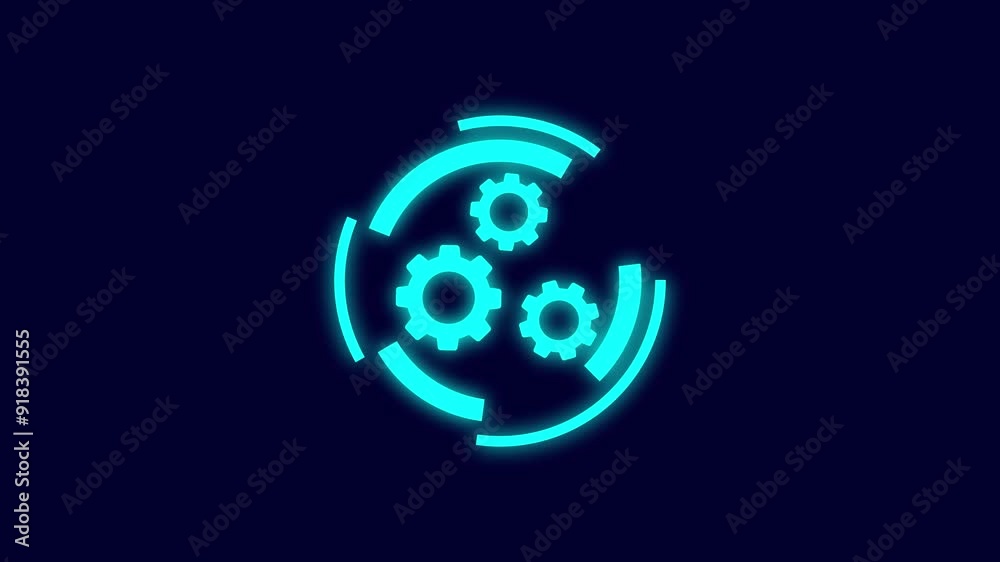 Animated data settings line icon. spinning gears animation. Animated data settings line icon. spinning gears animation.