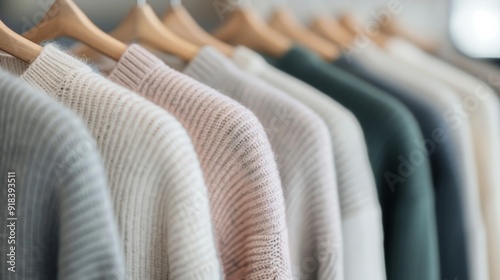 Colorful Sweaters on Display in a Retail Store
