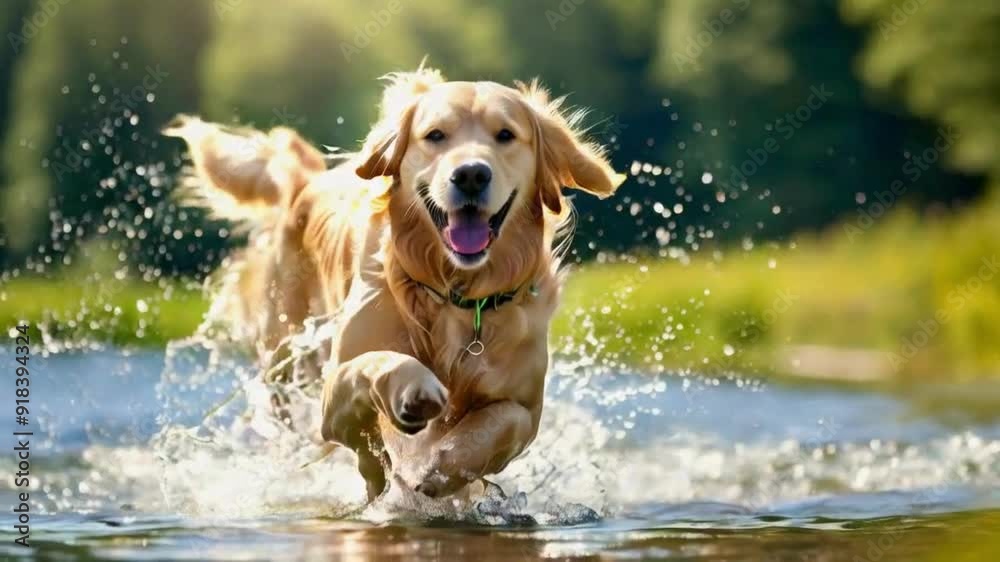 golden retriever running