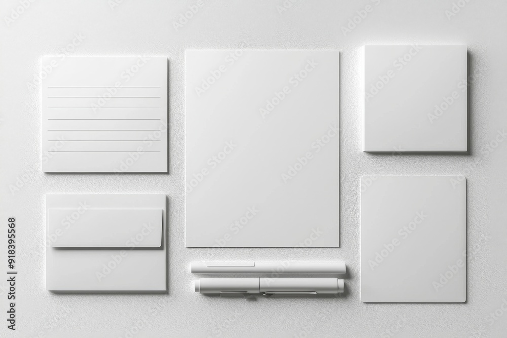 Realistic blank stationery set mockup isolated created with generative ai Realistic blank stationery set mockup isolated created with generative ai