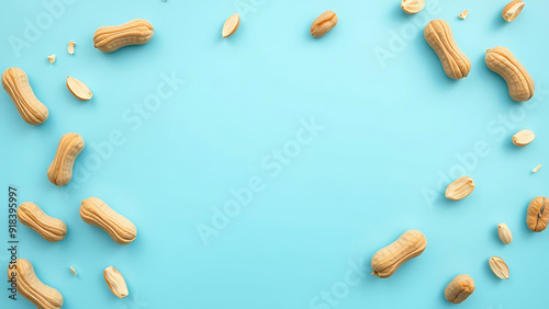 peanut background lightblue photo