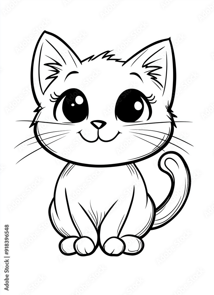 Fototapeta premium Cute Cats Coloring Pages for Toddlers