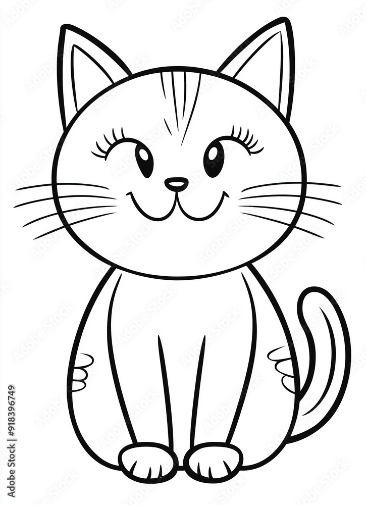 Obraz premium Cute Cats Coloring Pages for Toddlers