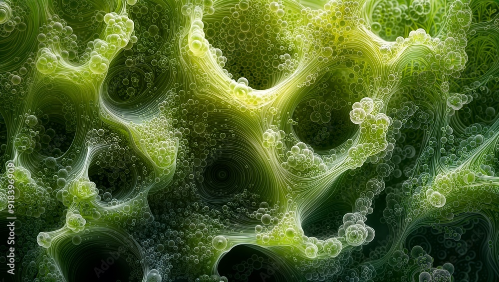 Organic Fractal Complexity. Intricate green fractal patterns.