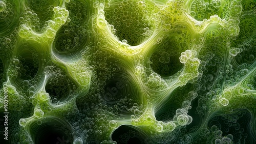Obraz na płótnie Organic Fractal Complexity. Intricate green fractal patterns. w salonie