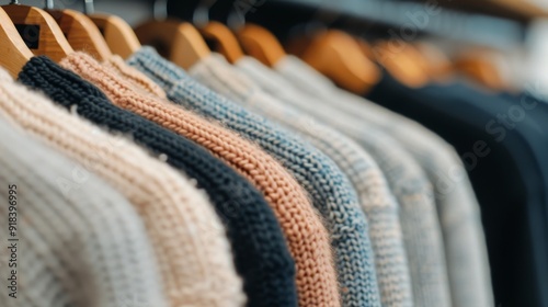 Colorful Sweaters on Display in a Retail Store