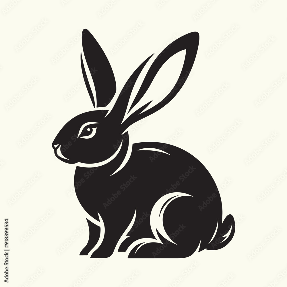 Bunny black silhouette Illustration Vector Bunny black silhouette Illustration Vector
