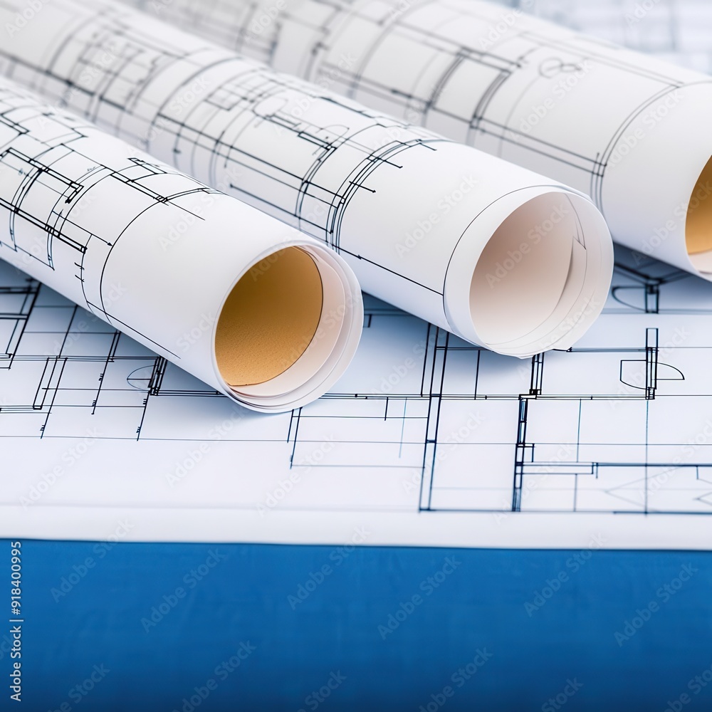 Closeup of a blueprint with detailed floor plans, focus on structural elements Closeup of a blueprint with detailed floor plans, focus on structural elements