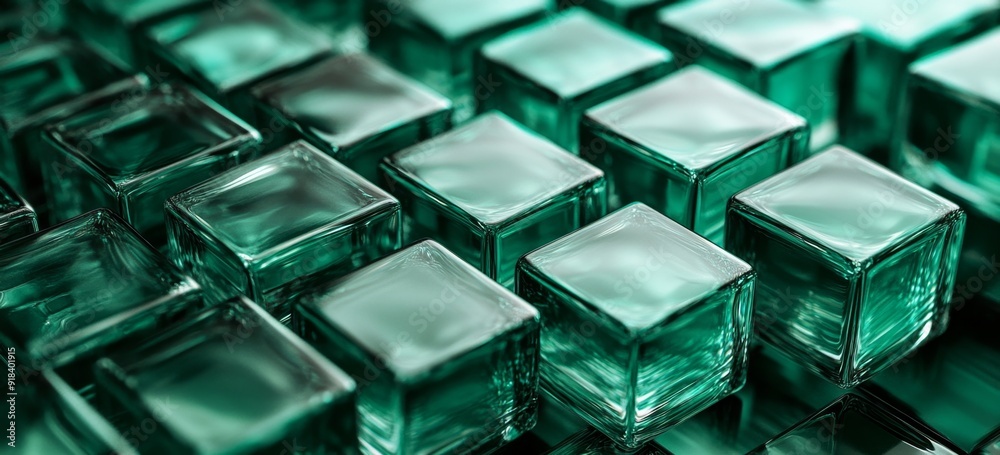 Futuristic Teal and Dark Grey Glass Grid with Reflective Cubes on Dark Background Futuristic Teal and Dark Grey Glass Grid with Reflective Cubes on Dark Background