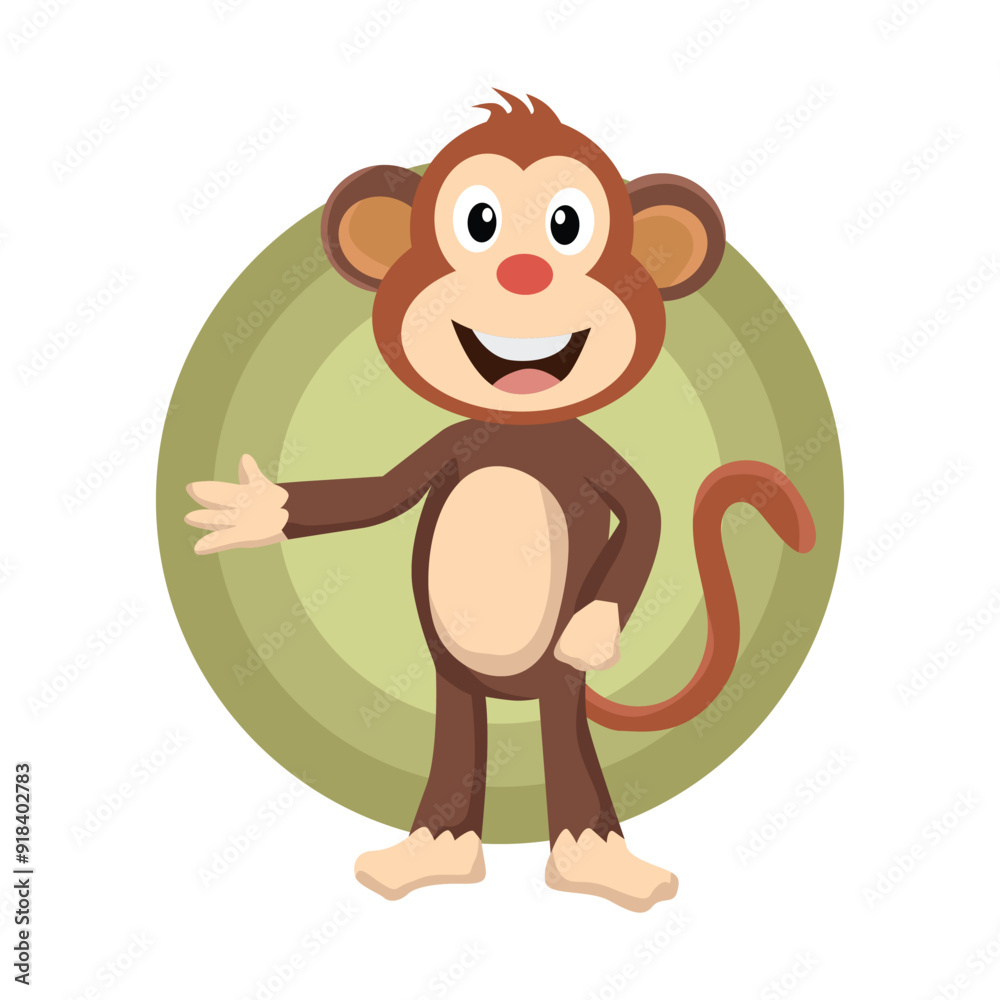 Obraz premium monkey character vector standing upright.eps