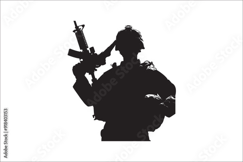 Silhouettes of Army Combat Soldiers, soldiers Vector Silhouette. Veteran Soldier vector. 