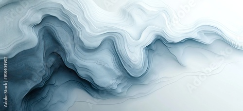 Abstract Topographic Lines Background in Light Blue Colors photo