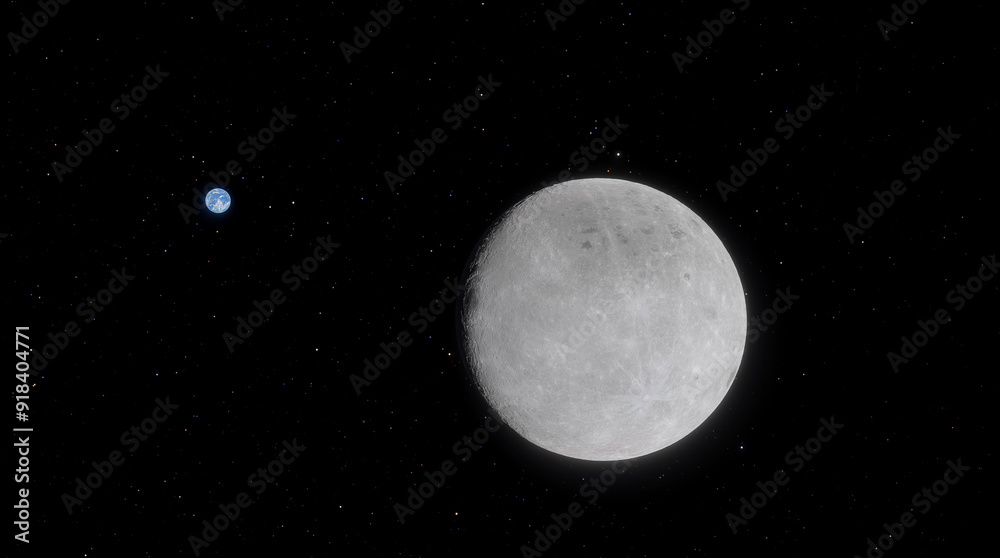 Moon and Earth, Space. Moon and Earth, Space.