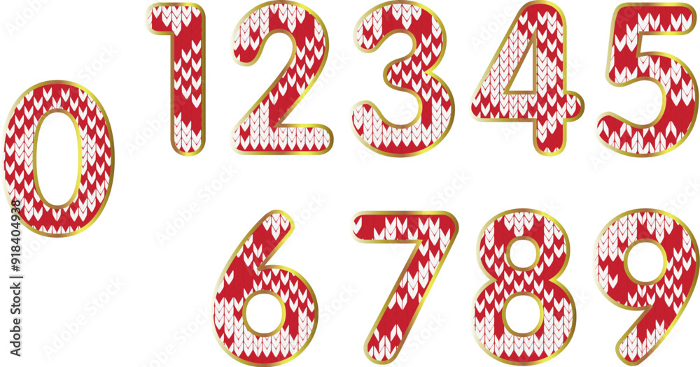 set number christmas style isolated set number christmas style isolated