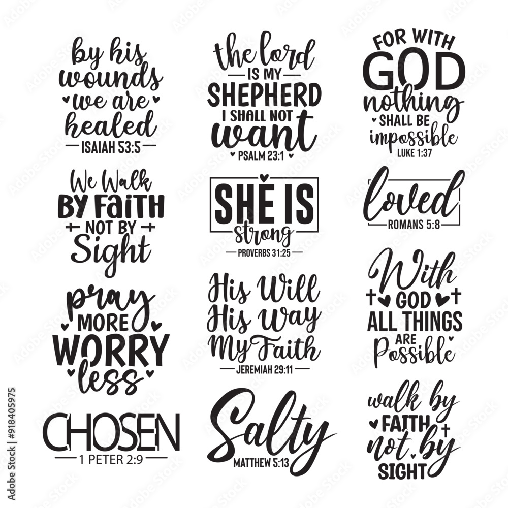Fototapeta premium 12 Bible Verse SVG Design Bundle